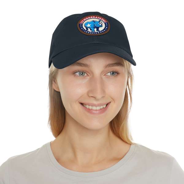 Dad Hat with Leather Patch, Multiple Colors - Image 2